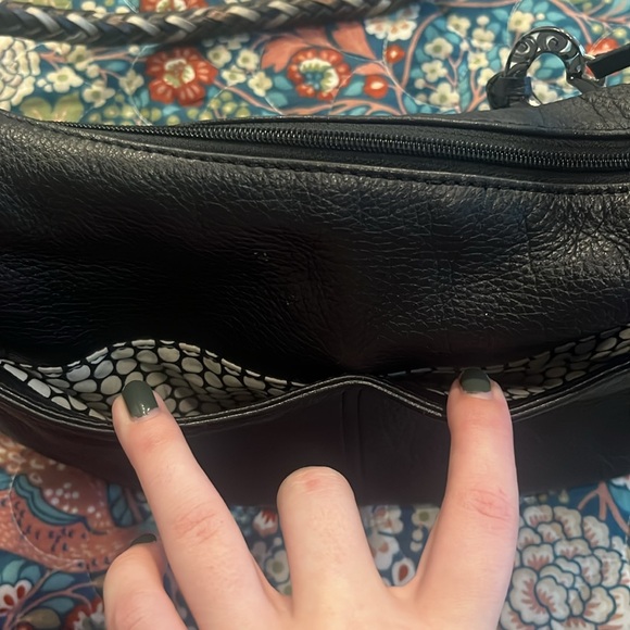 Brighton Barbados zip top  Black Leather Shoulder Bag - Picture 10 of 12